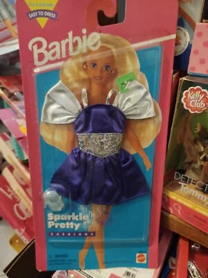 Roupa vintage 1995 Mattel Barbie Sparkle linda moda azul prata  - Imagem 1 de 3