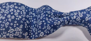 Croft & Barrow - Men's Blue Floral Denim-Like 100% Cotton Neck Tie 3.1"W x 58"L - Picture 1 of 7