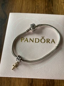 Pandora 17 cm Armband + Charm bicolor mit Anhänger aus Gold - Bild 1 von 9