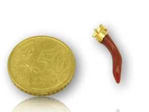 Anhänger mit horn koralle für herRen und DamEn im Silber 925 edelstein vergoldet - Picture 1 of 3