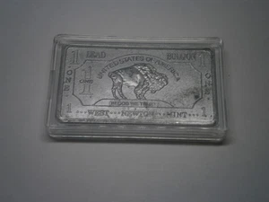 "BUFFALO" 1oz LEAD BAR- 1 TROY OUNCE - BULLION .999 PURE LEAD- FREE POSTAGE - Picture 1 of 2
