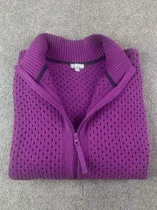 T By Talbots Womens Cotton Blend Full Zip Cárdigan Sweater Size 3X Purple - Bild 1 von 9