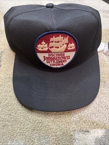 Discover Jamestown Settlement VA Patch Vintage 80s New Old Stock Snapback Hat - Picture 1 of 6