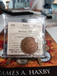 Kanada Medaille 1852 Bretonisch 574 zertifiziert ICCS VZ45 - Bild 1 von 10