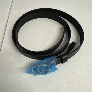 Gucci GG Black Belt With Pearl Encrusted Buckle Sz 100 (40 In) WM SZ 10 US Read - Picture 1 of 7