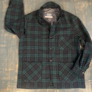 EUC! Vintage PENDLETON Jacket XL Black Watch Tartan 49er Wool 60s Jacket Shirt - Picture 1 of 9