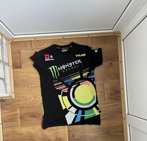 VR46 Racing MENS MEDIUM Monster Energy Black/Green Shirt AGV Valentino Rossi M - Picture 1 of 13