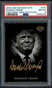 2016 Leaf Decision Donald Trump Candidate Portraits (B&W) (Mouth Closed) (PSA 8) - Picture 1 of 1