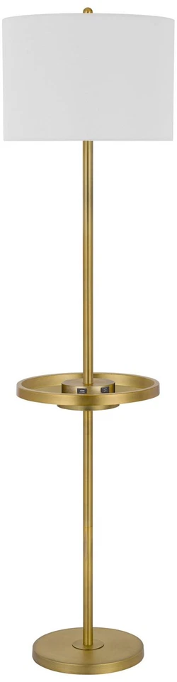 Cal Lightin Crofton 62" Brass Tray Table Floor Lamp with USB Ports - Image 1 of 1