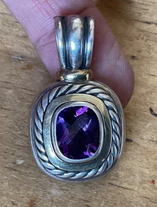 Colgante David Yurman plata de ley y oro de 14 quilates amatista albión - Imagen 1 de 6