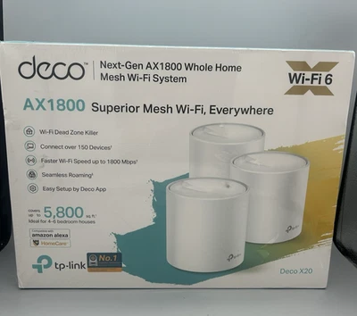 TP-Link Deco X20( 3-Pack) AX1800 Whole Home Mesh Wi-Fi 6 System - Sealed - Image 1 of 4