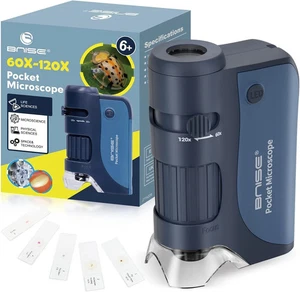 Pocket Microscope 60X-120X - Portable Handheld for Kids - Grey - Picture 1 of 18