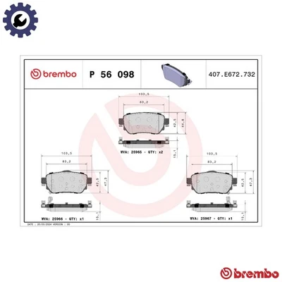 JUEGO PASTILLAS FRENO DISCO FRENO P 56 098 PARA RENAULT KADJAR KOLEOS/II/SUV NISSAN Foto 1 de 4