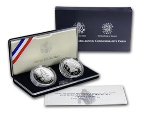 US Mint & Central Bank of Iceland Leif Ericson 2 Coin Proof Set OGP - Picture 1 of 12