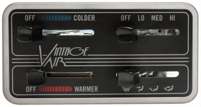 Vintage Air 49110-SHQ Control Panel Aluminum Black Gen-II In-Dash 4-Lever Kit Foto 1 de 3