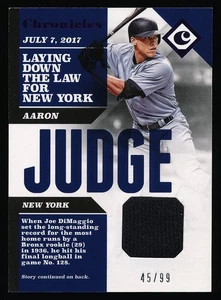 2017 Panini Chronicles Aaron Judge #CS-AJ Purple Rookie Jersey Card #'d 45/99 - Picture 1 of 2