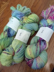 Baah! La Jolla yarn Set Of 3: 400 Yds Each 💯 SW Merino Sock Fingering Weight - Picture 1 of 5