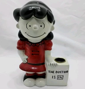 Peanuts Lucy Vintage Hallmark Candles "The Dr. Is In" Composite Candle Holder - Picture 1 of 5