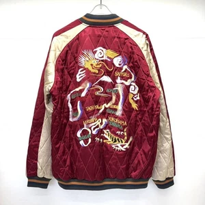 Unused HOUSTON Sukajan jacket, red, XXL, with dragon embroidery and quilting,  - Picture 1 of 7