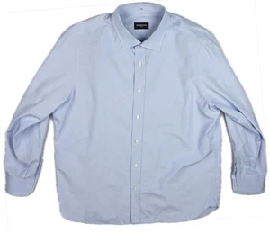 Mason & Son London Mens BESPOKE Solid Blue Cotton Shirt 17 Savile Row Quality - Picture 1 of 7