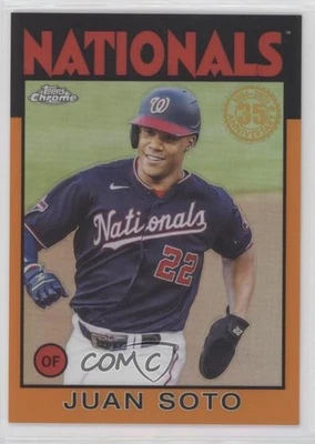 2021 Topps Chrome 1986 Topps Baseball Orange Refractor /25 Juan Soto #86BC-4 - Image 1 of 2