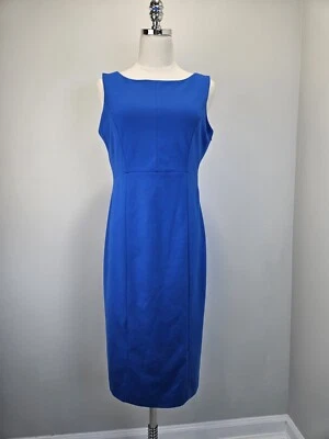 Banana Republic Womens Shift Dress 8 Royal Blue Side Expose Zip Bi Stretch Ponte - Image 1 of 4