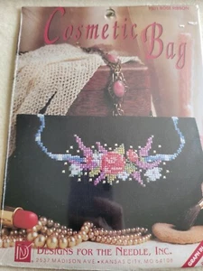 Cosmetic Bag Cross Stitch Kit Designs for the Needle 7301 Rose Ribbon Pre-Sewn - Picture 1 of 2