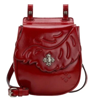 Patricia Nash Rosette Tooled Leather Crossbody-Lava Red-NWT-$169 - Image 1 of 4