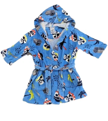 Boys Pirate Hooded Beach Pool Bath Cover Up Robe Size XS 3/4 STEVE SWIM - Image 1 of 4