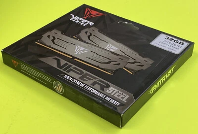 Patriot Viper Steel 32GB 2x 16GB DDR4 3200MHz UDIMM Desktop Memory Kit PC4 25600 - Image 1 of 4