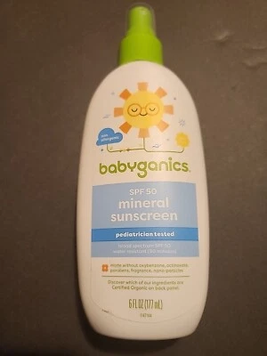 Babyganics Protector Solar Mineral FPS 50 Bomba Spray, 6 fl oz - Paquete de 3 PEDIATRAS Foto 1 de 4