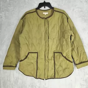 Knox Rose Quilted Jacket Womens Large Zip-Up Pockets Long Sleeve Faded Green - Picture 1 of 10