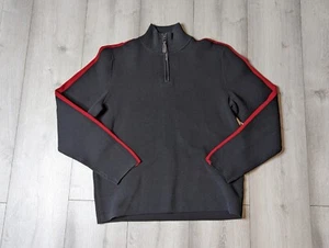 Polo Ralph Lauren Herren schwarz/rot Baumwolle 1/4 Reißverschluss Stehkragen Langarm Pullover M - Bild 1 von 9