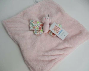 NWT Carters Just One You Pink Floral Butterfly Plush Baby Security Blanket Toy - Picture 1 of 5