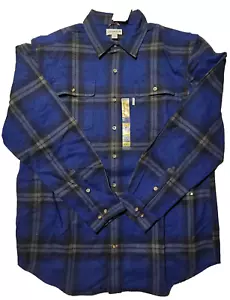 Carhartt Original Fit Flanellhemd Langarm blau kariert Herren XL Tall Shacket - Bild 1 von 11