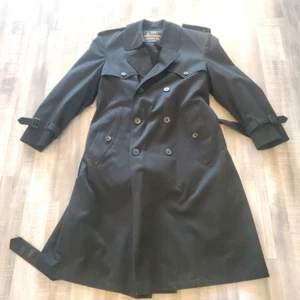London Fog Trenchcoat schwarz zweireihig herausnehmbares Innenfutter 38 SHT Retro - Bild 1 von 10