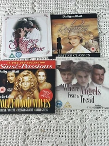 Daily Mail DVD's x 5 Rebecca Slipper and Rose Hollywood Wives Angels Fear Tread - Imagen 1 de 3