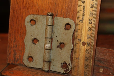 Antique Gray Painted Hinge Ornate 3" x 3" Cover