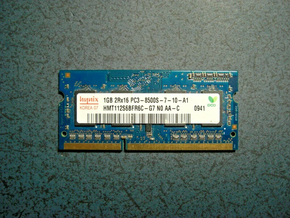 MEMORIA RAM HYNIX da 1GB 2Rx16 PC3 8500S 7-10-A1 1333 DDR3 0941 SODIMM NOTEBOOK  - Immagine 1 di 1