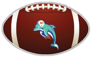 Miami Dolphins NFL Logo Ball Car Bumper Sticker Decal - 3'',5'', 6'' or 8'' - Picture 1 of 1
