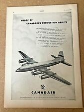 1954 Aircraft Advert CANADAIR MARITIME RECONNAISSANCE BRISTOL BRITANNIA RCAF 