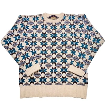 Suéter de Lana Vintage Chaps Ralph Lauren Ocho Puntos Estrella Edredón Patrón Grande Foto 1 de 4