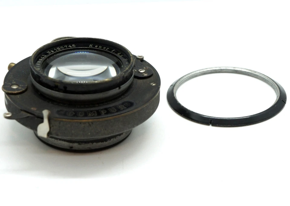 SCHNEIDER KREUZNACH XENAR 4.5/18 cm Large Format lens COMPUR shutter COVERS 5x7" - Image 1 of 3