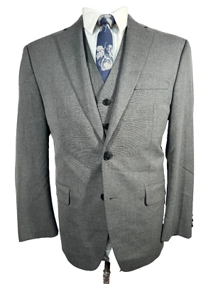 New CLUB ROOM Mens Gray REG FIT 2 Piece VEST Combo PAIR 40S Jacket - Image 1 of 4