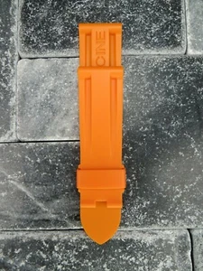 New 24mm Genuine Rubber Tang Strap Orange Diver Watch Band for PANERAI Tongue x1 - Picture 1 of 3