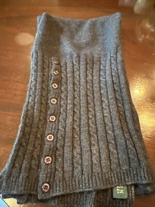 Ralph Lauren Charcoal Grey Scarf With Button Detail - Picture 1 of 4