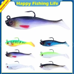 6PCS/Pack Soft Rubber Ice Fishing Lure 8cm/10g Fish Bait Jig Bass Paddle Tail - Picture 1 of 17