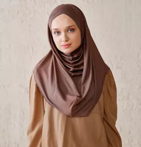 Modefa türkisch islamisch Instant Criss-Cross Hoodie Trikot Hijab Schal - braun - Bild 1 von 2