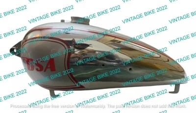 BSA ZB32 GOLD STAR ROJO Y PLATA PINTADO CROMO TANQUE GASOLINA 1950/APTO PARA Foto 1 de 4