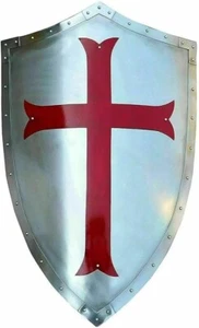 Medieval Shield Fully Functional Red Cross Templar Shield Best Replica Product, - Picture 1 of 3